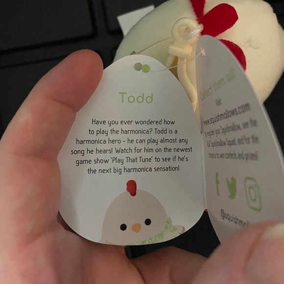 Chick chicken squishmallow clip NWT new Todd 3.5” - Picture 6 of 6
